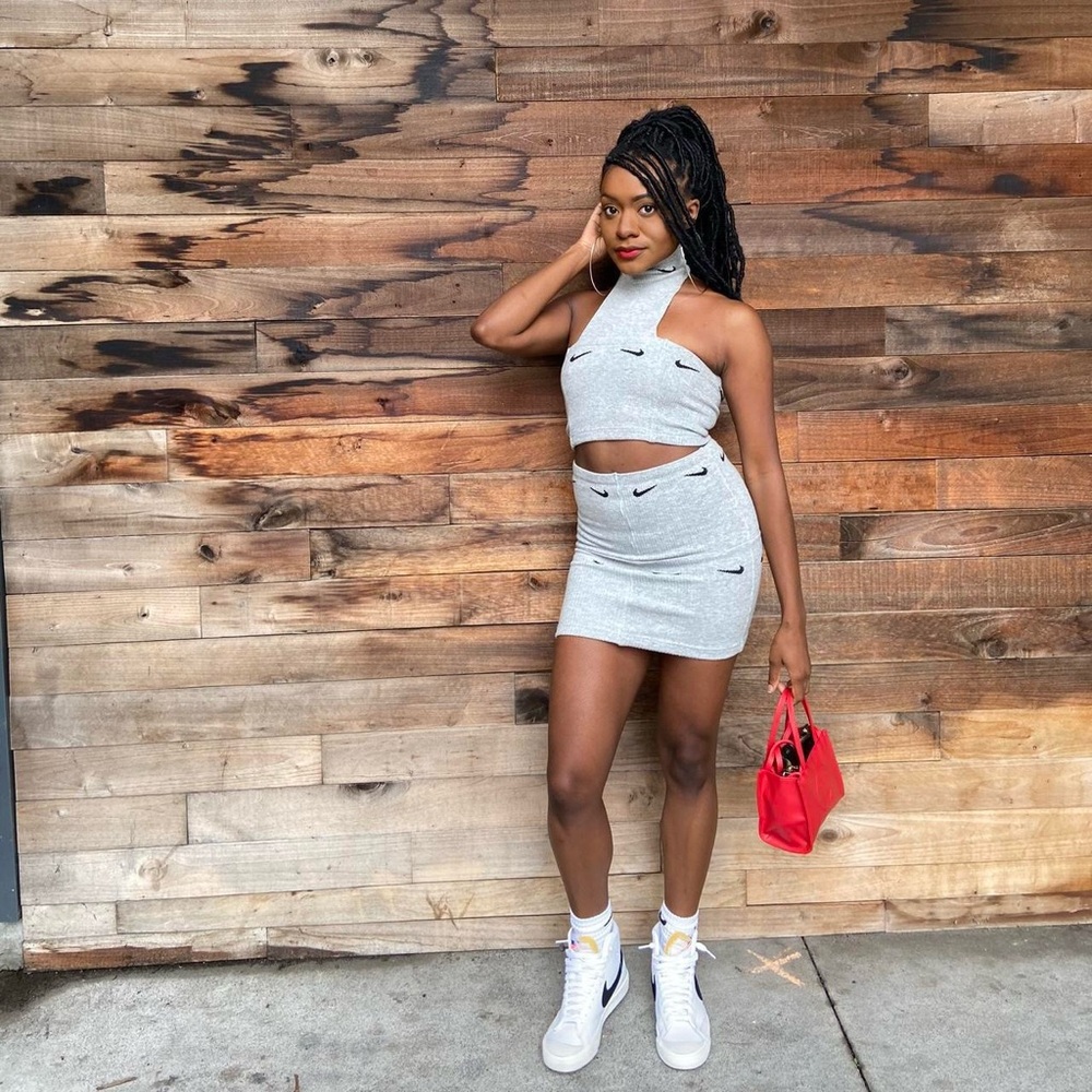 Gray Women's Skirt Set
